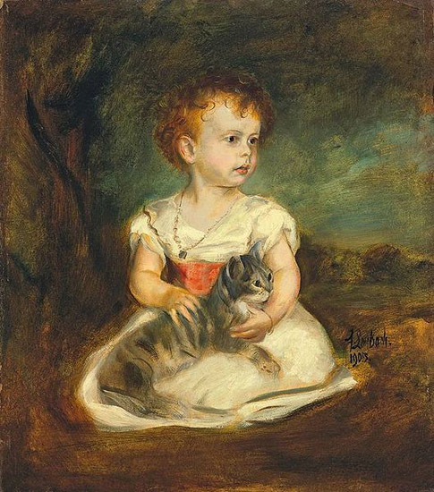 Portrait of Child with Cat