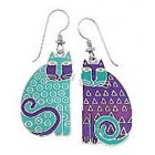 Elijah Cat Teal Drop Earrings