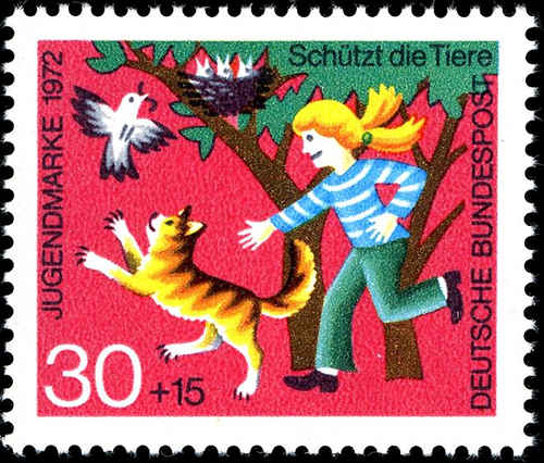 German Cat Stamp