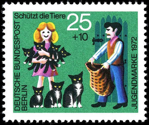 German Cat Stamp