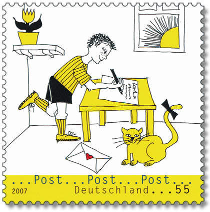 German Cat Stamp