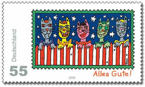 German Cat Stamp